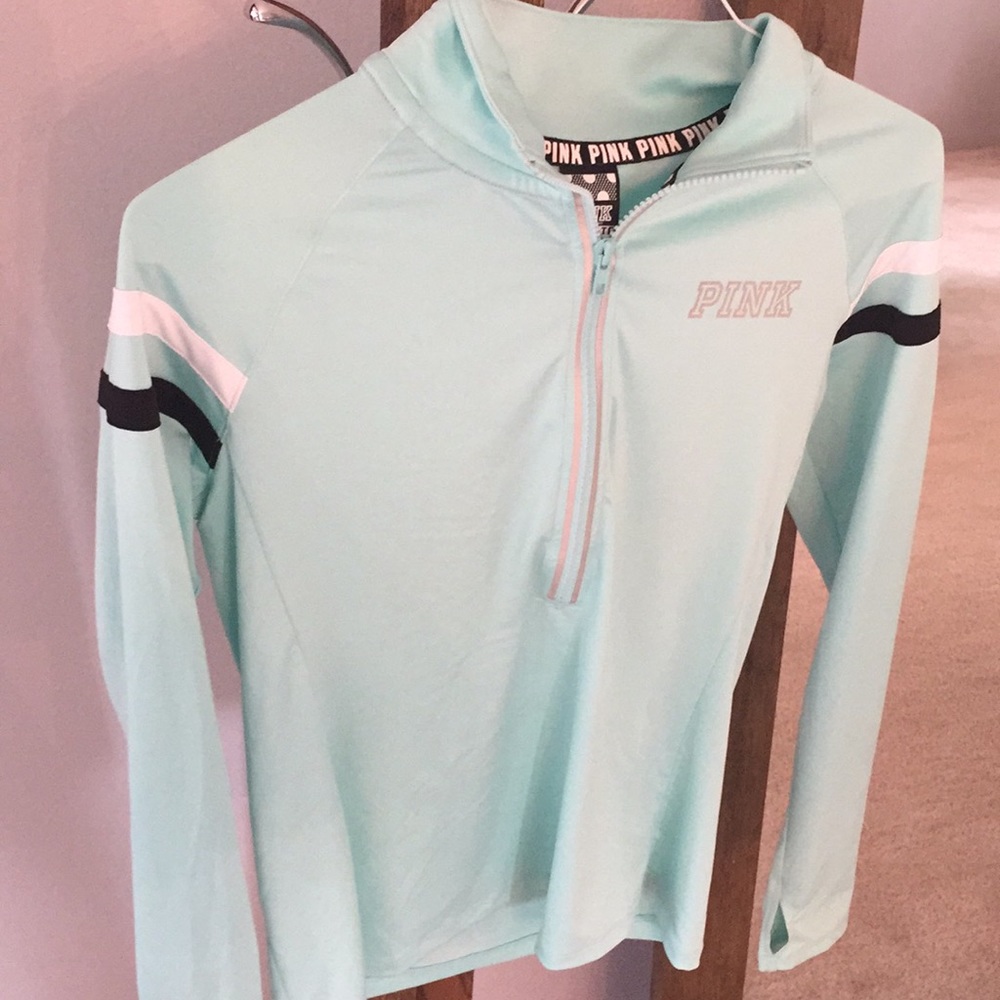 Pink baby Blue half zip
